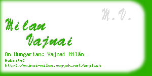 milan vajnai business card