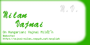 milan vajnai business card